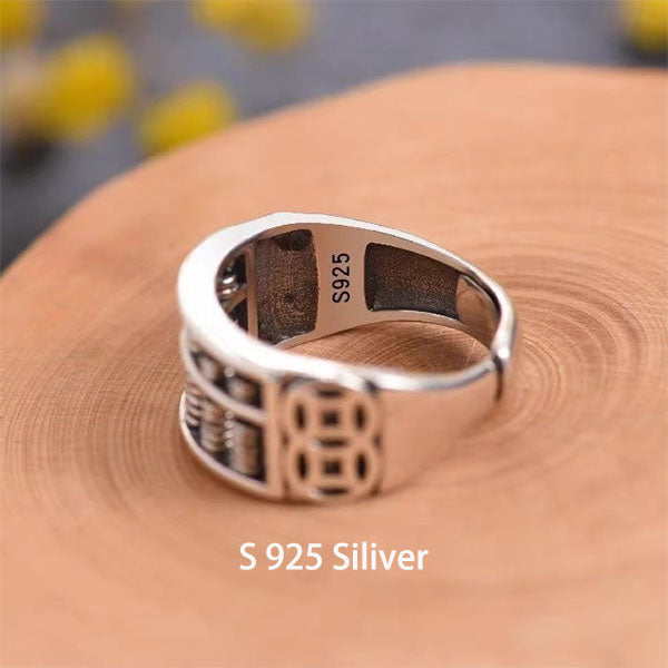 99 Sterling Silber Abakus Ring - Schiebeperlen für Wohlstand