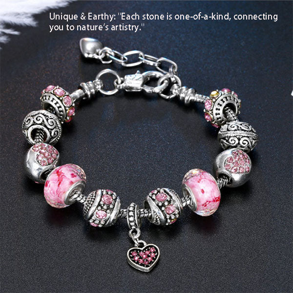 Chunky Gemstone Bead Bracelet | Sterling Silver Statement Beaded Bracelet | Large Natural Stone