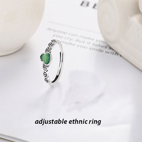 Verstellbarer Kürbisring aus Sterlingsilber – Tribalschmuck im Ethno-Stil