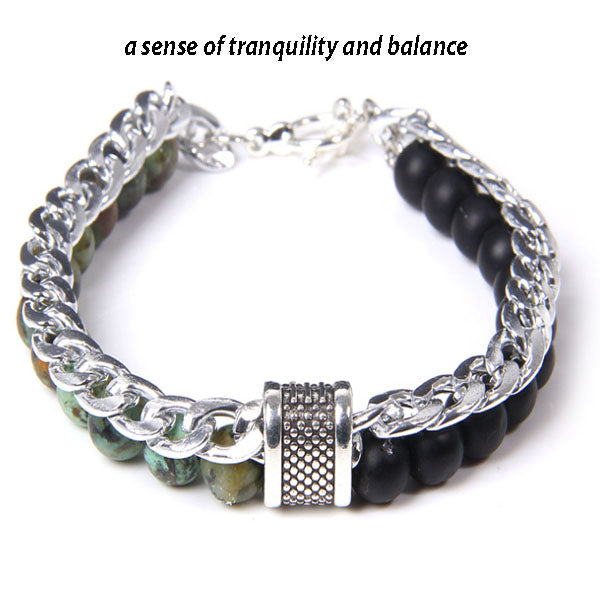 Doppellagiges Bernsteinperlenarmband - Boho verstellbar