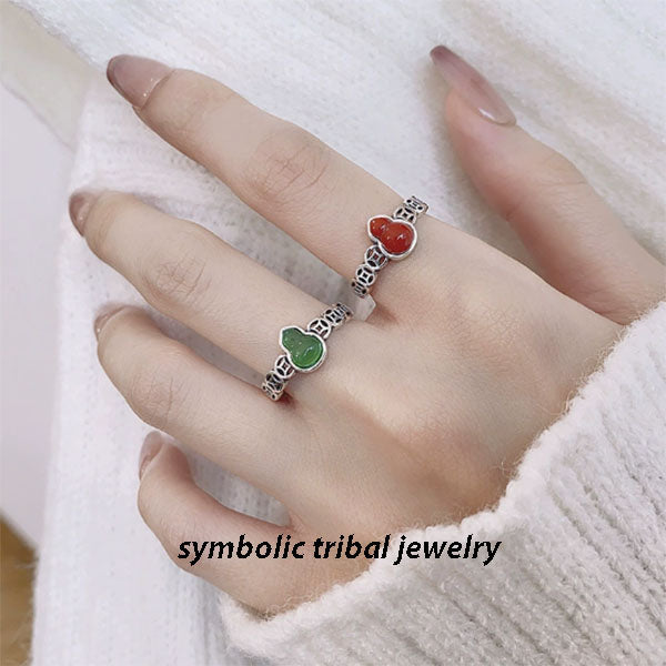 Verstellbarer Kürbisring aus Sterlingsilber – Tribalschmuck im Ethno-Stil