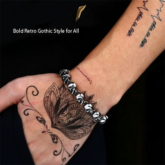 Retro Skull Bracelet - Gothic Punk Unisex Statement Piece