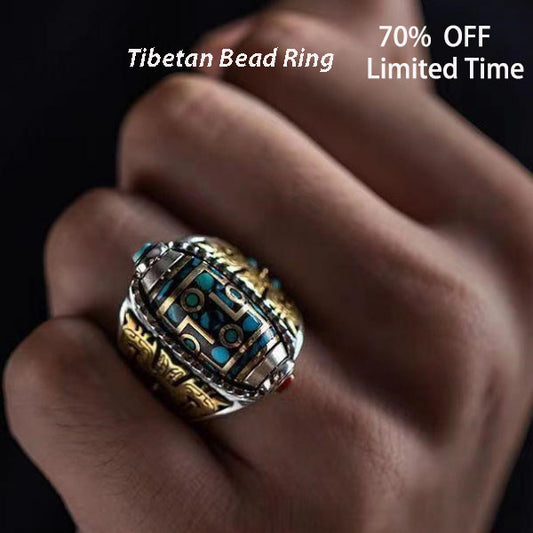 Nine Eyes Dzi Energy Ring - Handcrafted Thai Silver for Spiritual Protection & Abundance