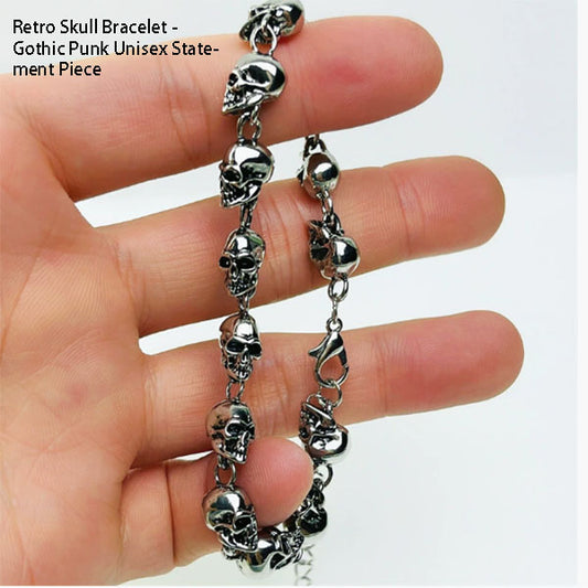 Retro Skull Bracelet - Gothic Punk Unisex Statement Piece
