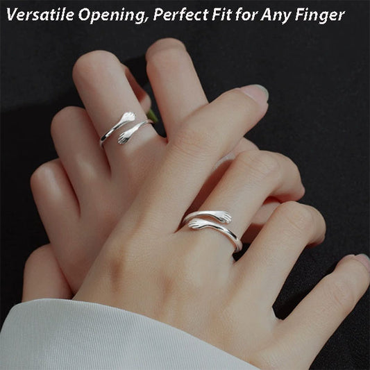 S925 Sterling Silver Adjustable Hug Ring – Versatile Opening, Perfect Fit for Any Finger