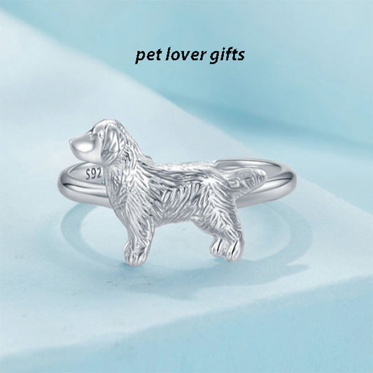 S925 Sterling Silver Puppy Ring